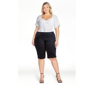 Just My Size Women’s Superdark Plus Size pull-on Pocket Capris Size 1X NWT